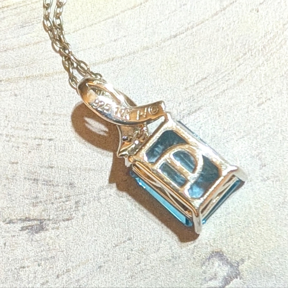 Alwand Vahan 10kt and Sterling 3ct Swiss Blue Topaz Necklace - Picture 5 of 8